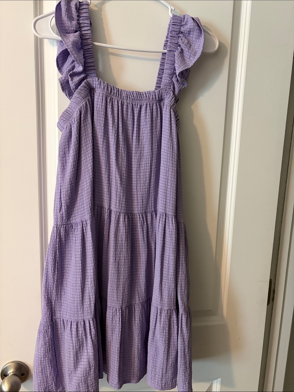 Pink Lily Lavender Ruffle Strap Tiered romper